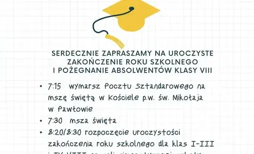 Zdjęcie do Uroczyste Zakończenie Roku Szkolnego 2025/2026