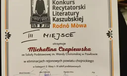 Zdjęcie do Powiatowe eliminacje 55. Konkursu Recytatorskiego Literatury Kaszubskiej Rodn&ocirc; M&ograve;wa