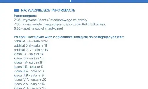 Zdjęcie do Uroczyste Rozpoczęcie Roku Szkolnego 2026/2027